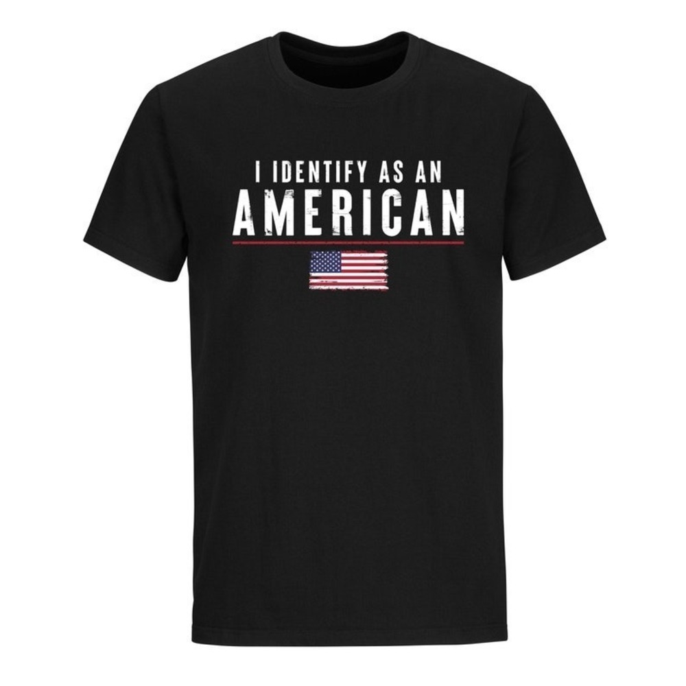 Patriotic T-Shirt I Identify As American Flag Gift For Dad USA Pride Tee